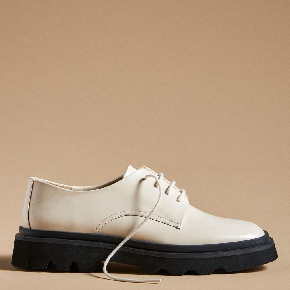 Anthropologie 👞 Maeve The Rhys Lace-Up Square Toe Loafers Size US 9, EU 39 NWOB - Picture 2 of 8